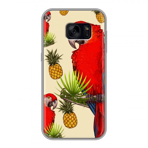 Дизайнерский силиконовый чехол для Samsung Galaxy S7 Edge Птицы и фрукты