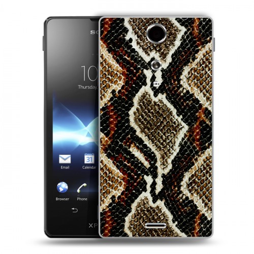 Дизайнерский пластиковый чехол для Sony Xperia TX Кожа змей