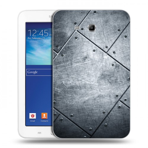 Дизайнерский силиконовый чехол для Samsung Galaxy Tab 3 Lite Металл