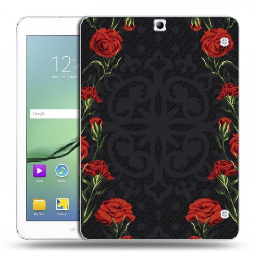 Дизайнерский силиконовый чехол для Samsung Galaxy Tab S2 9.7 Цветочный арт-деко