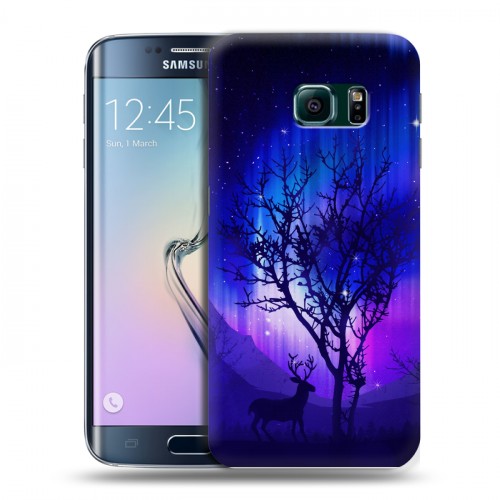 Дизайнерский пластиковый чехол для Samsung Galaxy S6 Edge Северное сияние