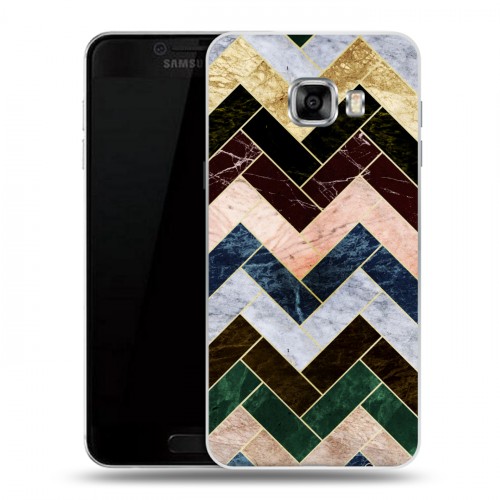 Дизайнерский пластиковый чехол для Samsung Galaxy C5 Геометрический мрамор
