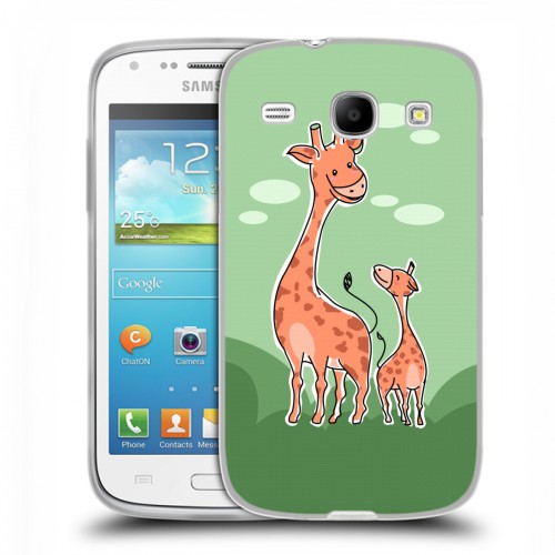 Дизайнерский пластиковый чехол для Samsung Galaxy Core Животные с потомством