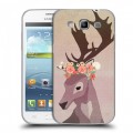 Дизайнерский пластиковый чехол для Samsung Galaxy Win Животные с цветами