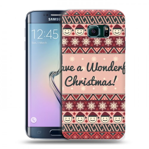 Дизайнерский пластиковый чехол для Samsung Galaxy S6 Edge Рождественный ацтек