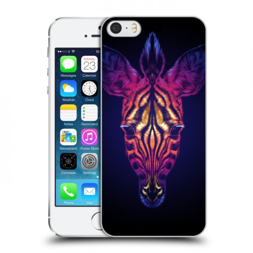 Дизайнерский пластиковый чехол для Iphone 5s Ультрафиолетовые животные