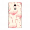 Дизайнерский силиконовый чехол для Xiaomi RedMi Note 4 Розовые фламинго