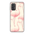 Дизайнерский силиконовый чехол для Samsung Galaxy A32 Розовые фламинго