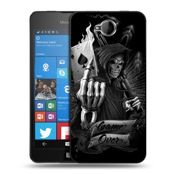 Дизайнерский силиконовый чехол для Microsoft Lumia 650 Скелет и туз (на заказ)