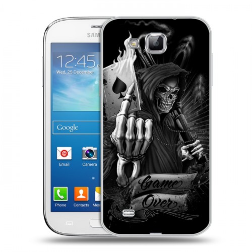 Дизайнерский пластиковый чехол для Samsung Galaxy Premier Скелет и туз