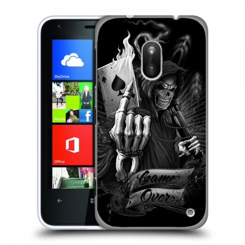 Дизайнерский пластиковый чехол для Nokia Lumia 620 Скелет и туз