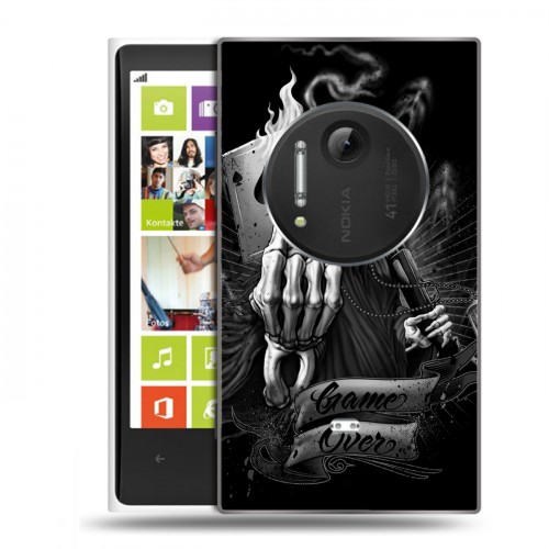 Дизайнерский пластиковый чехол для Nokia Lumia 1020 Скелет и туз
