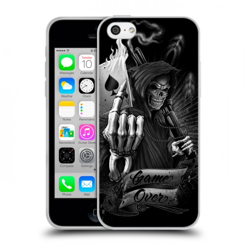 Дизайнерский пластиковый чехол для Iphone 5c Скелет и туз