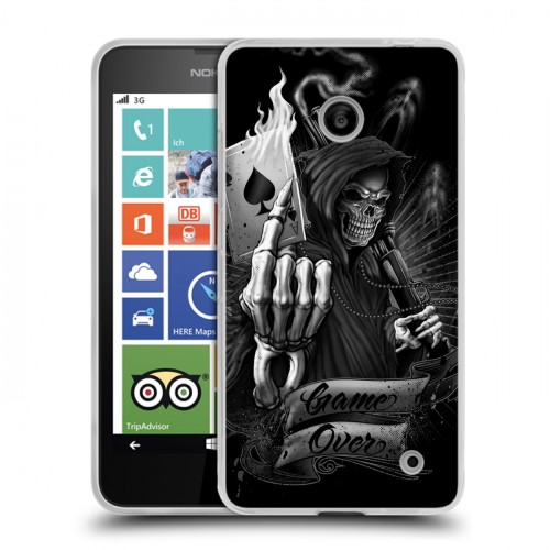 Дизайнерский пластиковый чехол для Nokia Lumia 630/635 Скелет и туз