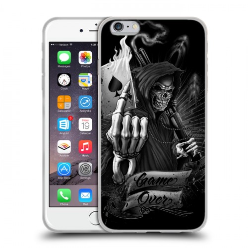 Дизайнерский силиконовый чехол для Iphone 6 Plus/6s Plus Скелет и туз