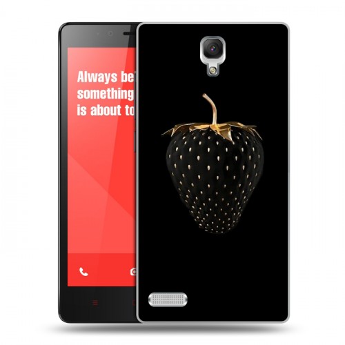 Дизайнерский силиконовый чехол для Xiaomi RedMi Note Темная клубничка