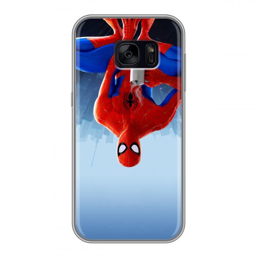 Дизайнерский силиконовый чехол для Samsung Galaxy S7 Edge Человек-паук : Через вселенные