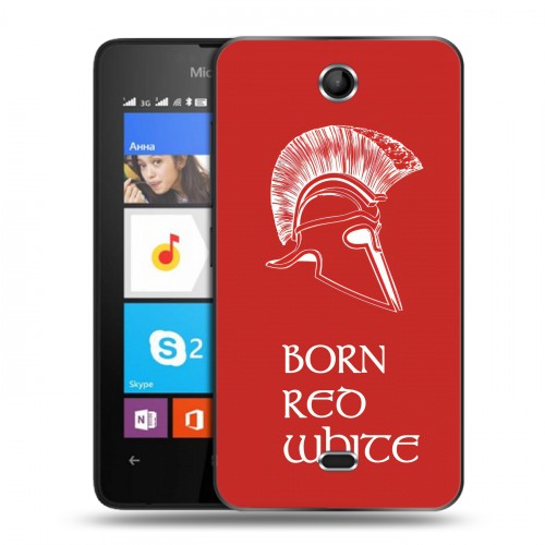 Дизайнерский силиконовый чехол для Microsoft Lumia 430 Dual SIM Red White Fans