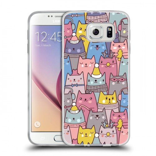 Дизайнерский пластиковый чехол для Samsung Galaxy S6 Коты