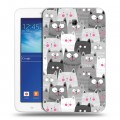 Дизайнерский силиконовый чехол для Samsung Galaxy Tab 3 Lite Коты