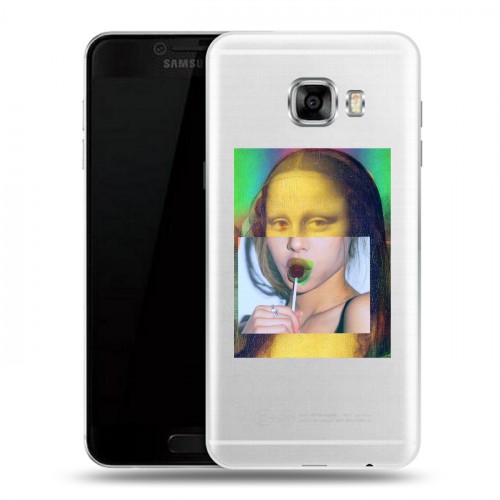 Полупрозрачный дизайнерский пластиковый чехол для Samsung Galaxy C5 Мона Лиза