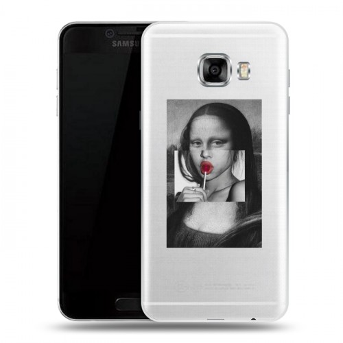 Полупрозрачный дизайнерский пластиковый чехол для Samsung Galaxy C5 Мона Лиза