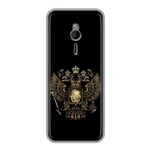 Дизайнерский силиконовый чехол для Nokia 230 герб России золотой
