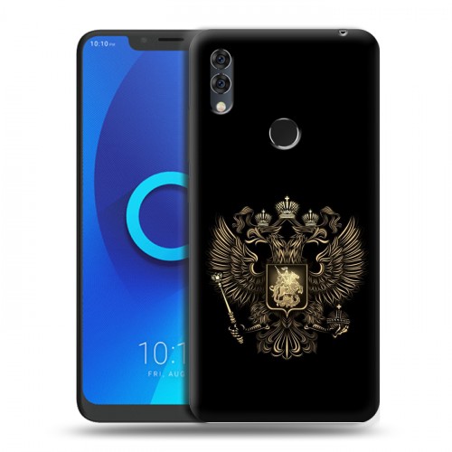 Дизайнерский силиконовый чехол для Alcatel 5V герб России золотой