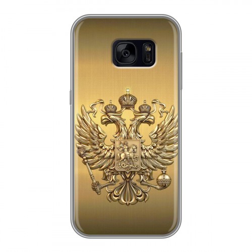 Дизайнерский силиконовый чехол для Samsung Galaxy S7 Edge Флаг и герб России