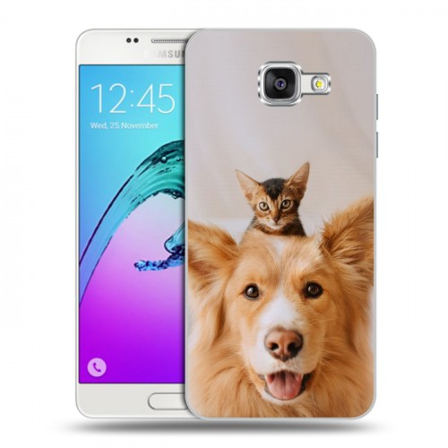 Дизайнерский силиконовый чехол для Samsung Galaxy A5 (2016) Собака и котенок