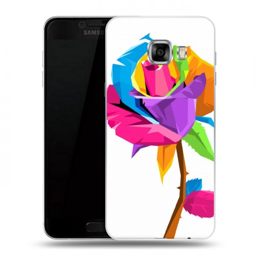Дизайнерский пластиковый чехол для Samsung Galaxy C5 Яркий кубизм
