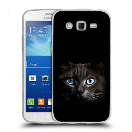 Дизайнерский пластиковый чехол для Samsung Galaxy Grand 2 Кот в темноте