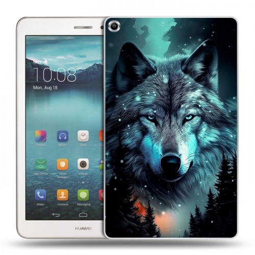 Дизайнерский силиконовый чехол для Huawei MediaPad T1 8.0 Волк и луна