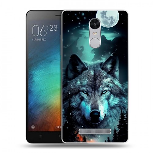 Дизайнерский пластиковый чехол для Xiaomi RedMi Note 3 Волк и луна