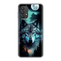 Дизайнерский силиконовый чехол для Samsung Galaxy A32 Волк и луна