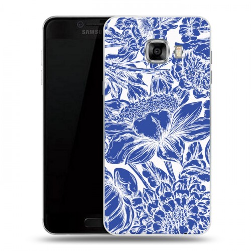 Дизайнерский пластиковый чехол для Samsung Galaxy C5 Ослепительная синева