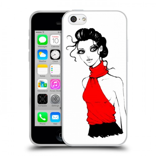 Дизайнерский пластиковый чехол для Iphone 5c Модные иллюстрации