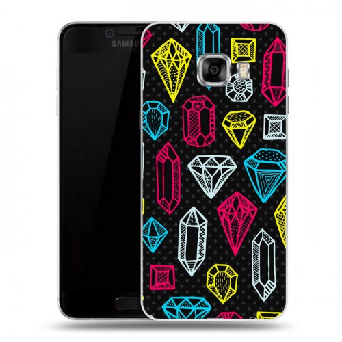 Дизайнерский пластиковый чехол для Samsung Galaxy C5 Яркие алмазы
