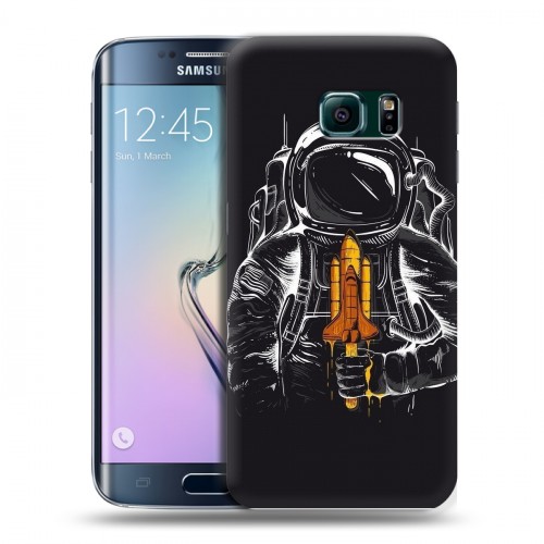 Дизайнерский пластиковый чехол для Samsung Galaxy S6 Edge Космонавт