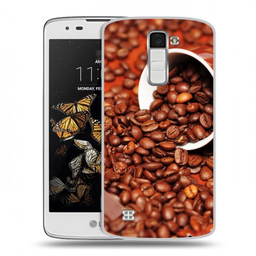 Дизайнерский пластиковый чехол для LG K8 кофе текстуры