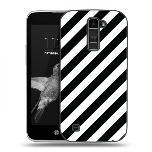 Дизайнерский пластиковый чехол для LG K7 Черно-белые фантазии