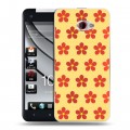 Дизайнерский пластиковый чехол для HTC Butterfly S Бежевые цветы