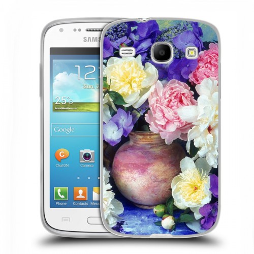 Дизайнерский пластиковый чехол для Samsung Galaxy Core Пионы