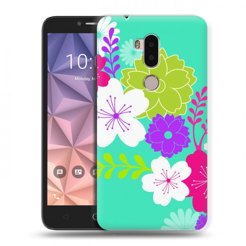 Дизайнерский силиконовый чехол для Alcatel A7 XL Цветы кимоно