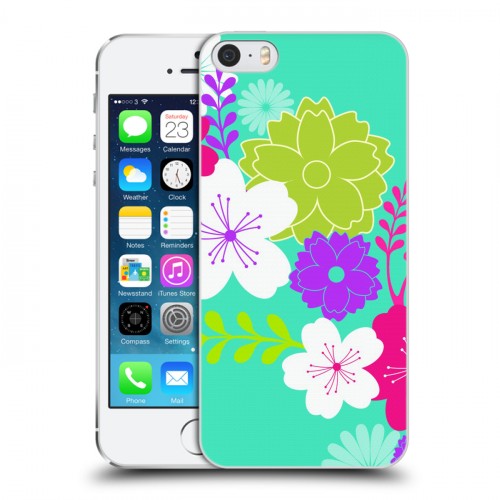 Дизайнерский пластиковый чехол для Iphone 5s Цветы кимоно