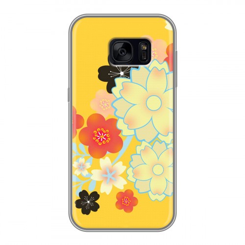 Дизайнерский силиконовый чехол для Samsung Galaxy S7 Edge Цветы кимоно