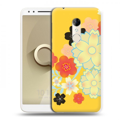 Дизайнерский пластиковый чехол для Alcatel 3 Цветы кимоно
