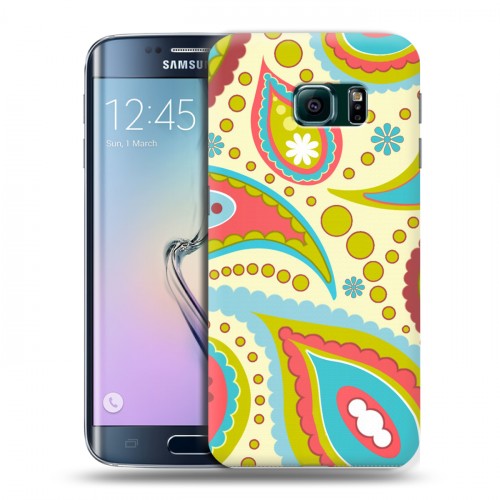 Дизайнерский пластиковый чехол для Samsung Galaxy S6 Edge Шаблоны пейсли
