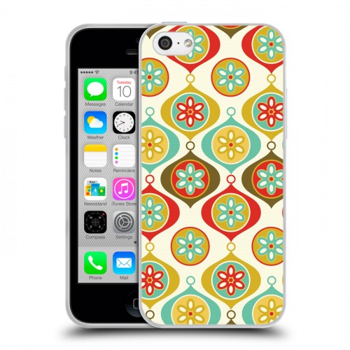 Дизайнерский пластиковый чехол для Iphone 5c Ретро Рождество