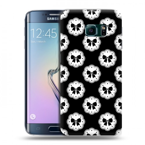 Дизайнерский пластиковый чехол для Samsung Galaxy S6 Edge Узоры бантики